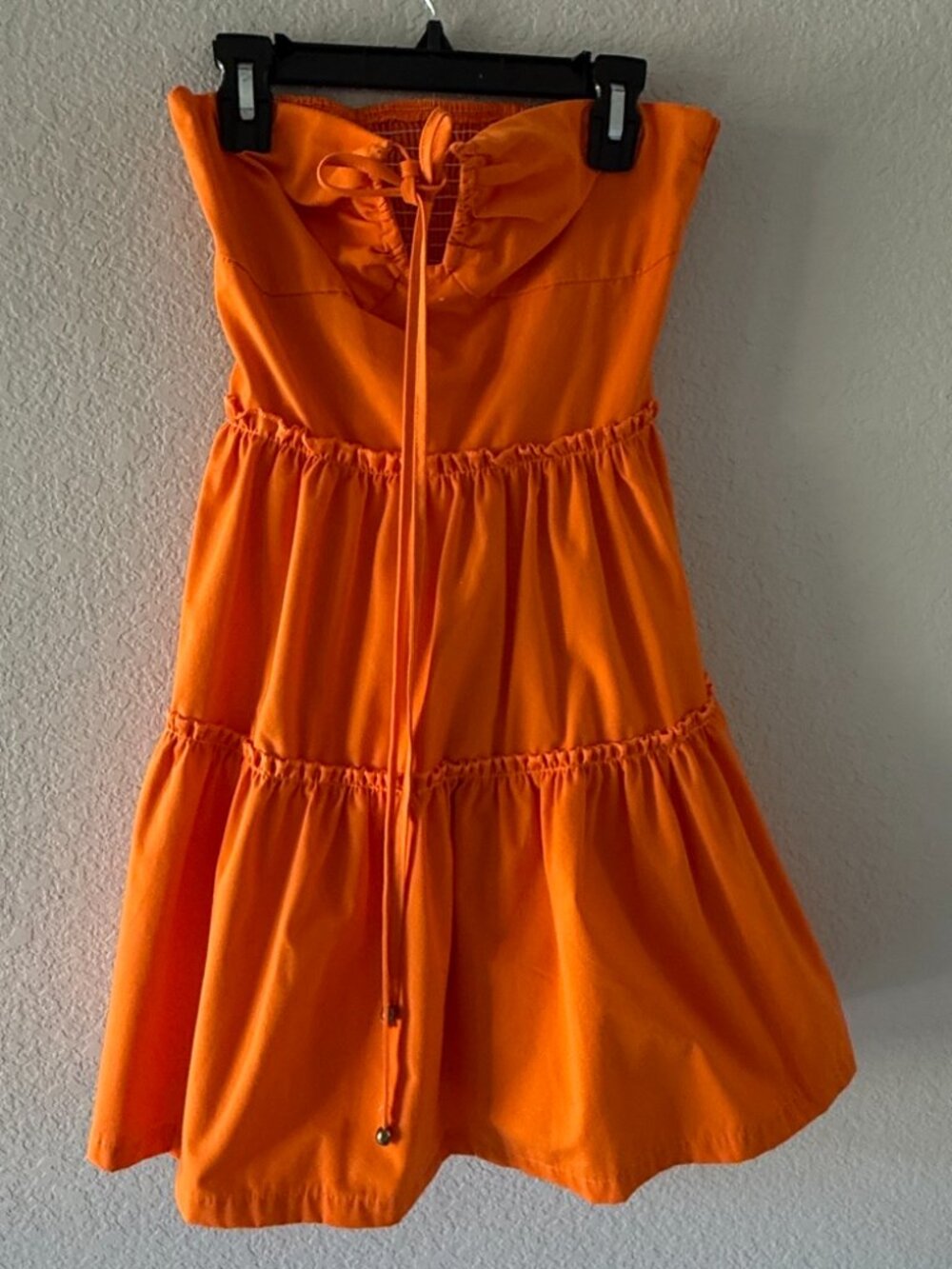 SHEIN Orange Strapless Tiered Mini Dress / Romper - Picture 2 of 2